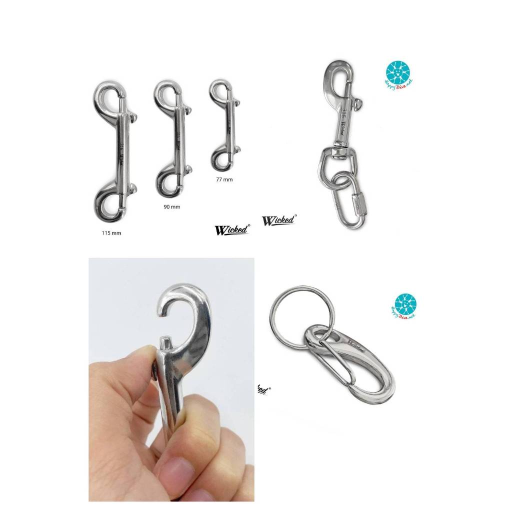 อุปกรณ์เกี่ยวเสริม Wicked ตะขอเกี่ยว Swivel Eye Single Snap Bolt สแตนเลส 316 Egg shaped Snap Hook Do