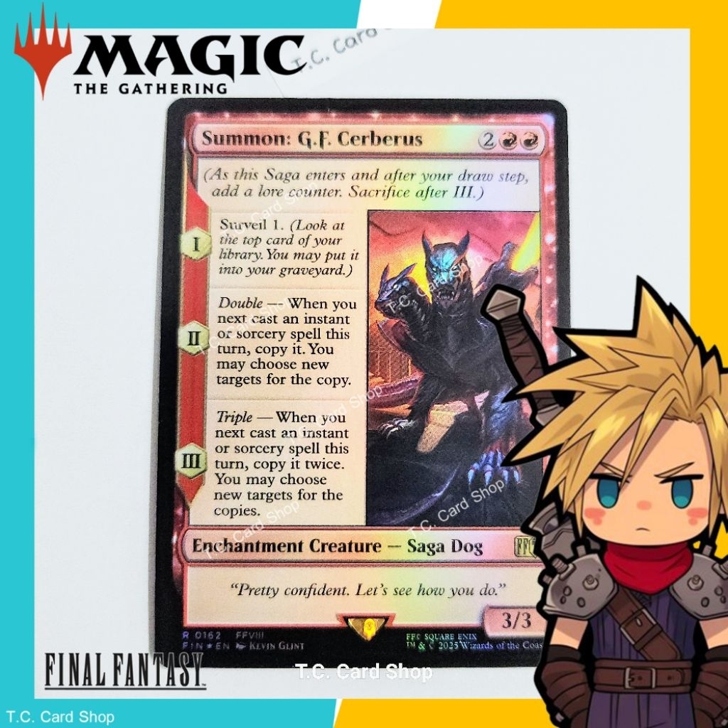 Summon: G.F. Cerberus ฟอยล์ - R0162 (Goldstamp) FFVII - Final Fantasy - Magic the Gathering (MTG)