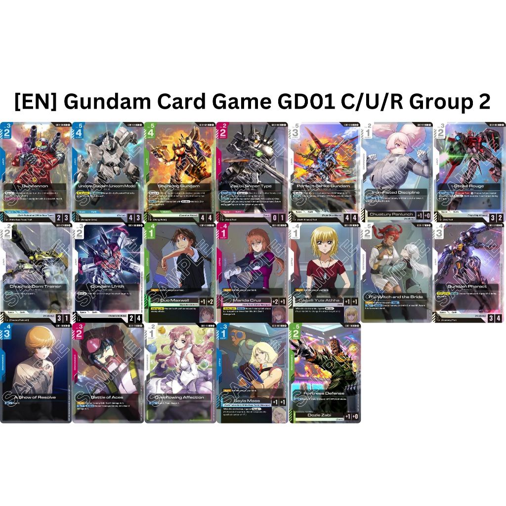[Gundam Card Game EN] [English Ver.] Booster GD01  แยก Single ระดับ C/U/R Group 2