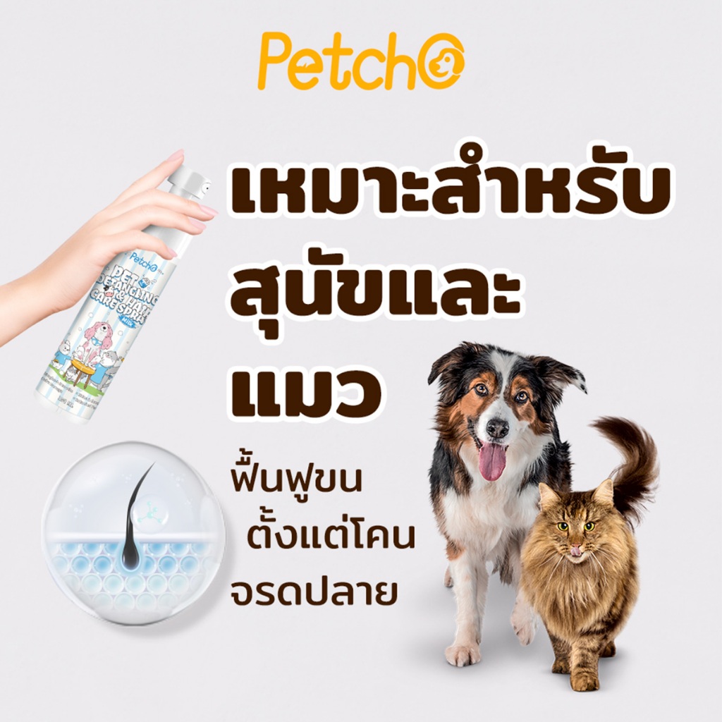 PetStern x Petcho สเปรย์แก้ปมสัตว์เลี้ยง ขนฟูนุ่ม ป้องกันไฟฟ้าสถิตย์ สำหรับสุนัขและแมว ขนไม่พันกันเป็นปม - รูปที่ 2