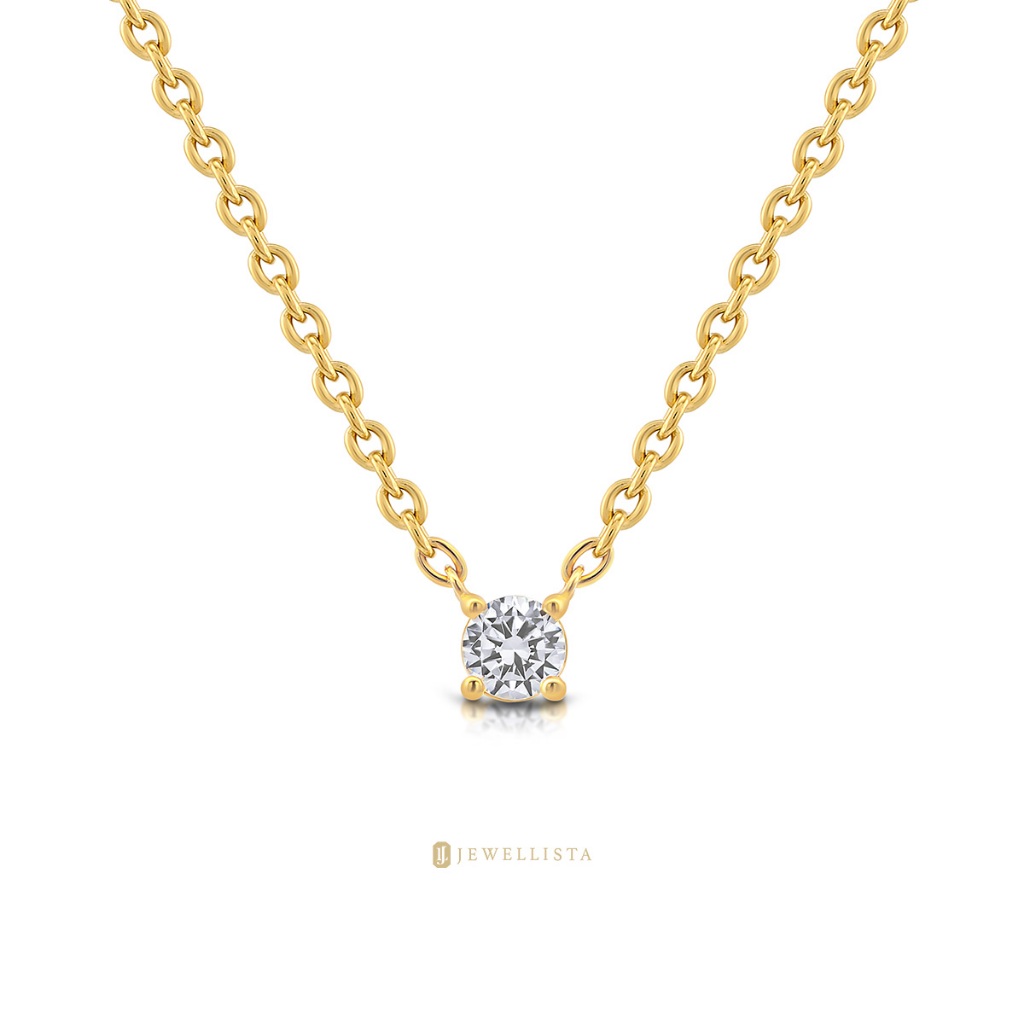 Jewellista จี้พร้อมสร้อยคอ เงินแท้ 925 ประดับพลอย CZ รุ่น Noelle