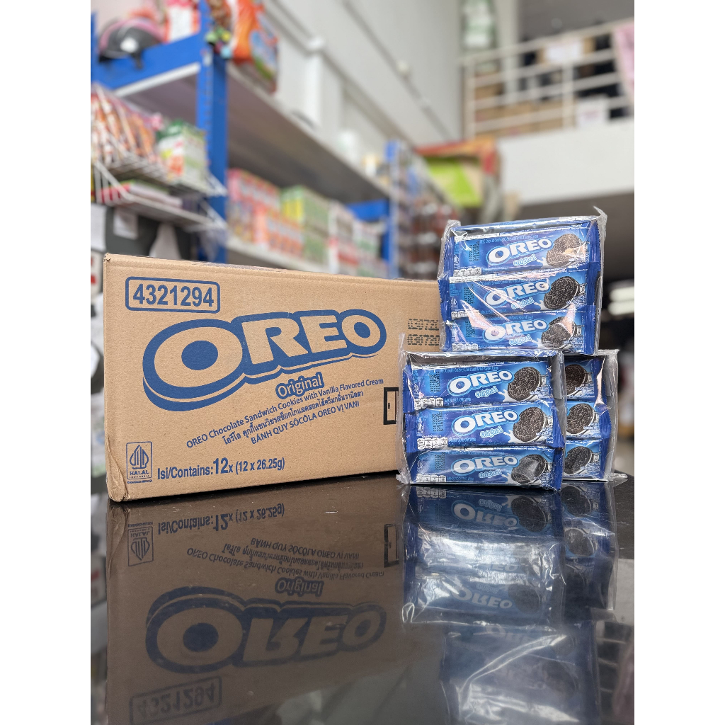 (ยกลังสุดคุ้ม+โค้ดส่งฟรี) ขนม คุ้กกี้ โอรีโอ้ วานิลา 12x12 แพค