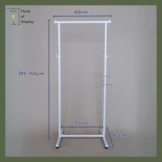 ราวแขวนเสื้อ ราวโชว์เสื้อ รุ่นราวหัวลูกปืน ยาว 60cm./100cm./120cm.