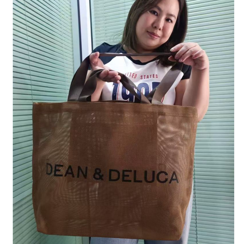(ส่งฟรีEMS พร้อมส่งในไทย) DEAN&DELUCA กระเป๋าพลาสติกตาข่าย ใบใหญ่ ใส่ของได้เยอะ น้ำหนักเบา (ของแท้)