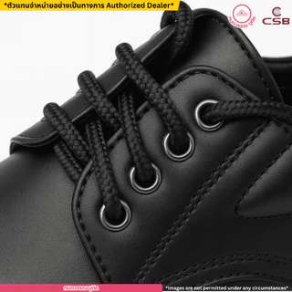 CSB รองเท้าคัชชูหนังนิ่ม สีดำ ผูกเชือก หน้าเท้ากว้าง ใส่ทำงาน/นักศึกษาชายสีดำ รุ่น CM545 ไซส์ 39-46