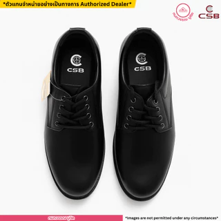 CSB รองเท้าคัชชูหนังนิ่ม สีดำ ผูกเชือก หน้าเท้ากว้าง ใส่ทำงาน/นักศึกษาชายสีดำ รุ่น CM545 ไซส์ 39-46