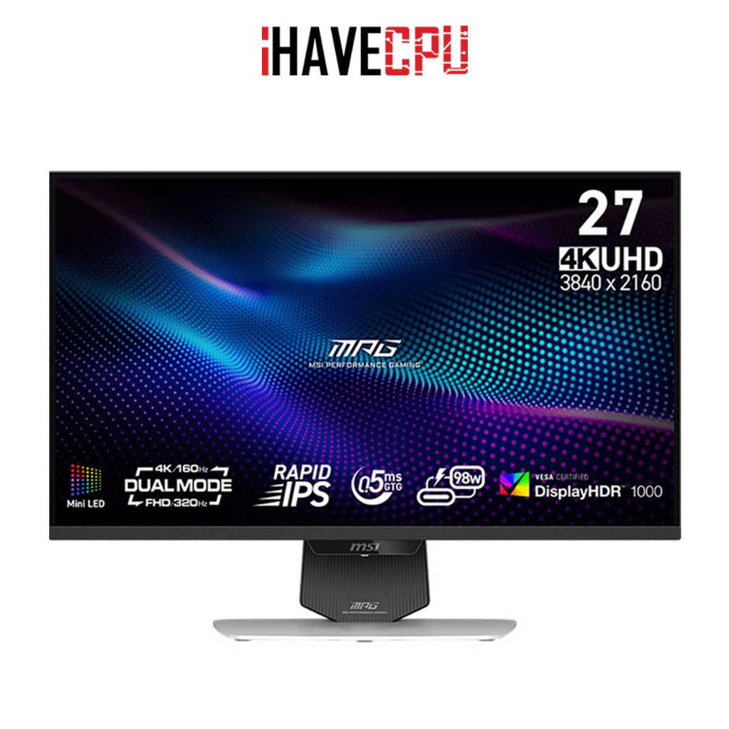 iHAVECPU MONITOR (จอมอนิเตอร์) MSI MPG 274URDFW E16M - 27 RAPID IPS Mini-LED 4K 160Hz/FHD 320Hz