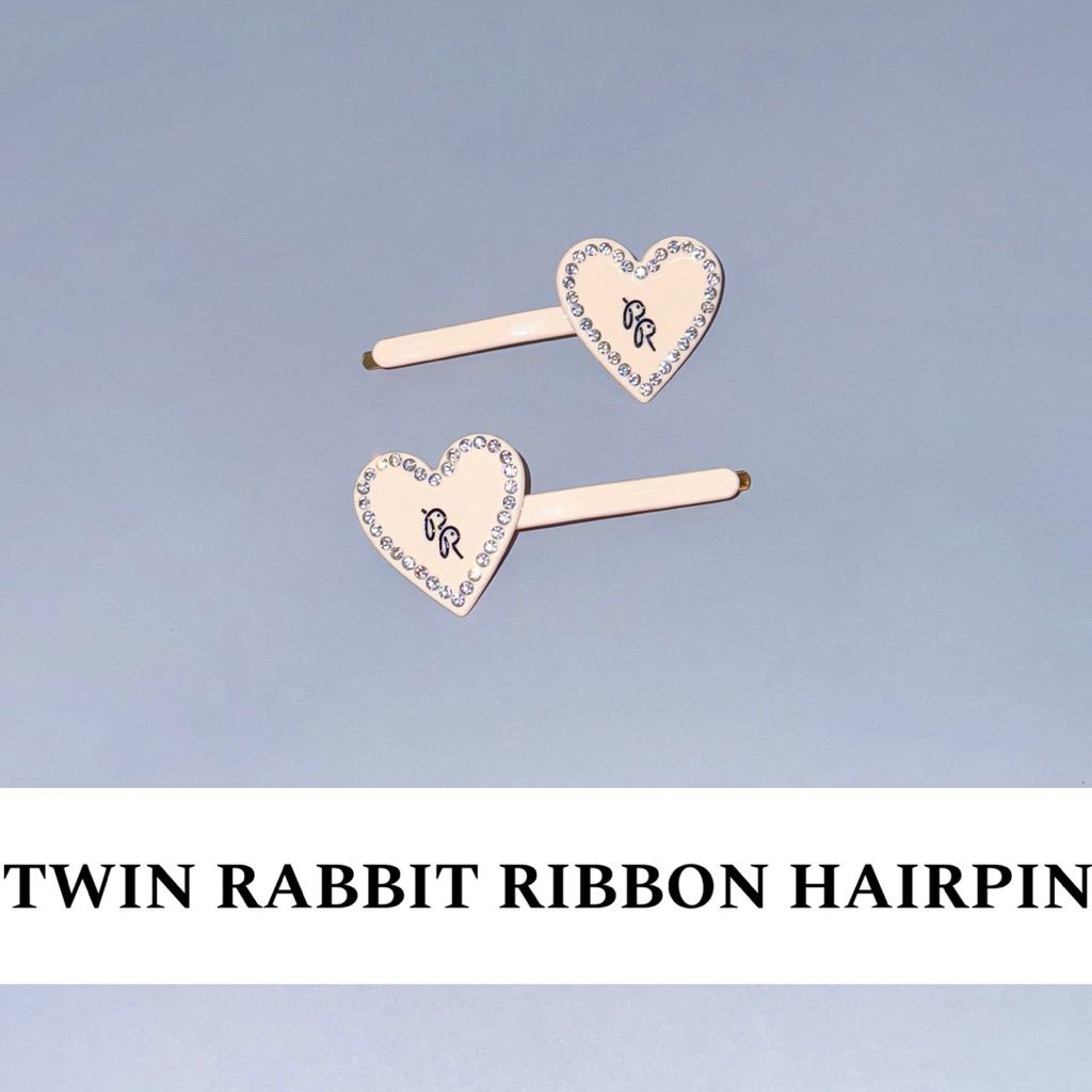 กิ๊บติดผมรูปหัวใจ RABBIT RIBBON HAIRPINS 토끼 리본 머리핀