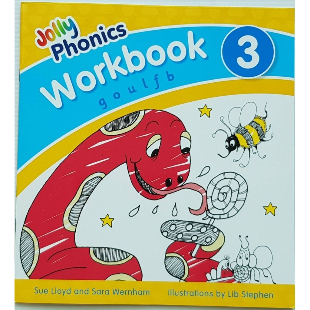 C Jolly phonics workbook #3  Group 3 - g, o, u, l, f, b: In Precursive letters