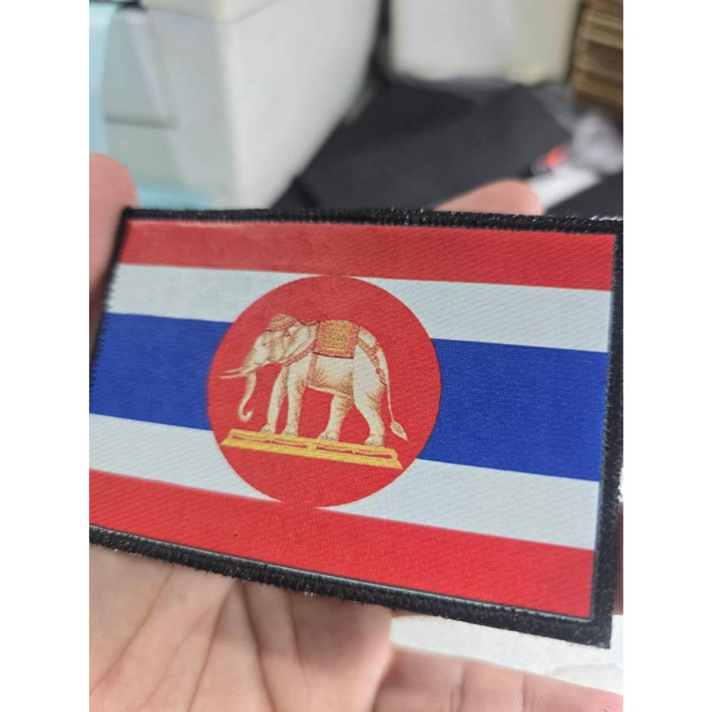 อาร์มธงราชนาวีแบบสกรีน พร้อมติดตีนตุ๊กแก ขนาด 9*6 ซม.