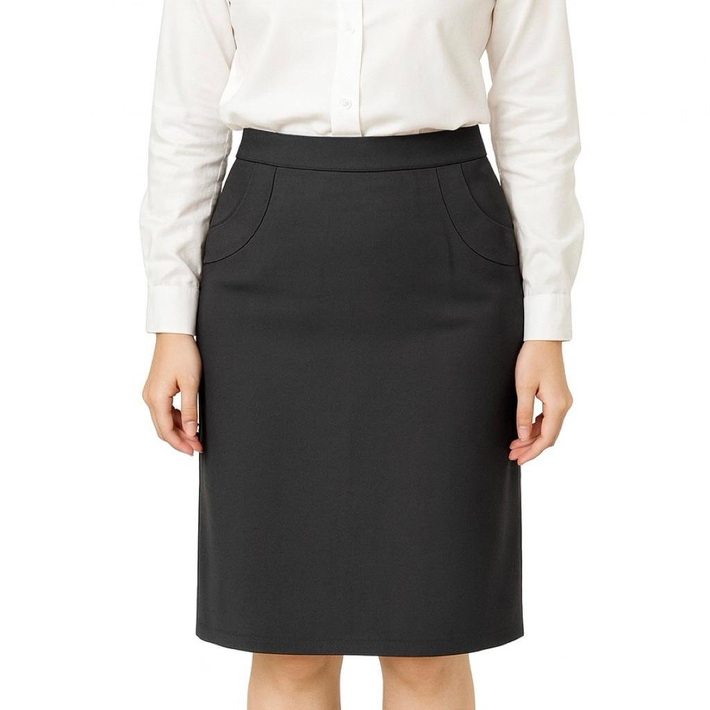 กระโปรงทรงสอบผ้าโรเชฟเกร็ดโค้ง22”