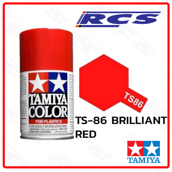 TAMIYA 85086 TS-86 PURE RED (GLOSS) สีสเปรย์ทามิย่า พ่นงานโมเดล