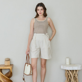 🌈#363 เสื้อพอนเดอริง พร้อมบราฟองน้ำ ผ้าร่องยืด ลายขวาง สวมใส…