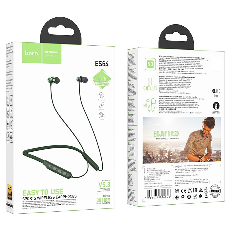 หูฟัง บลูทูธ 5.3 ใช้ได้นาน 30 ชั่วโมง Hoco DM42 In-ear Sport Wireless earphones Bluetooth 5.3 ของแท้ 100% ES64