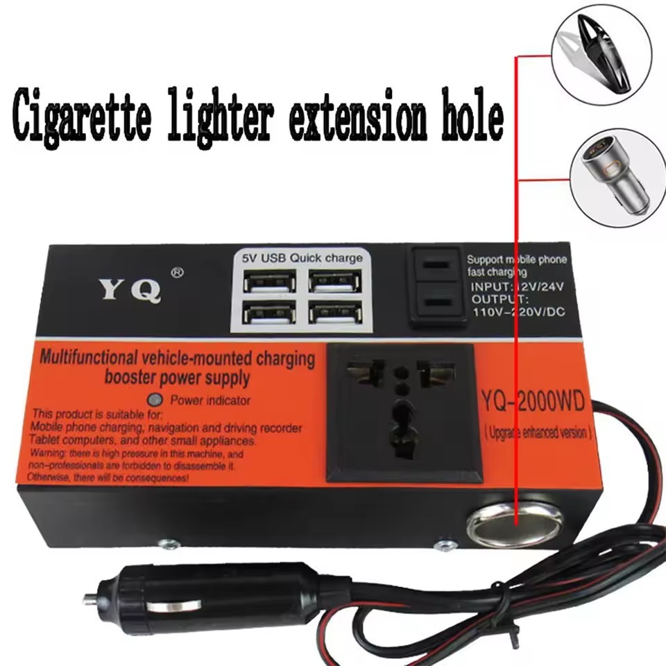 ✅พร้อมส่ง🔥อินเวอร์เตอร์รถยนต์ 12V เป็น 220V มัลติฟังก์ชั่น แปลงไฟรถยนต์ สำหรับพาหนะ ใช้งานง่าย - รูปที่ 3