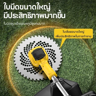 Maybuck เครื่องตัดหญ้าไร้สาย มอเตอร์ไร้ถ่าน แบตลิเธียม แสดงระดับแบตชัดเจน! ใช้สวนบ้าน งานสวนใหญ่