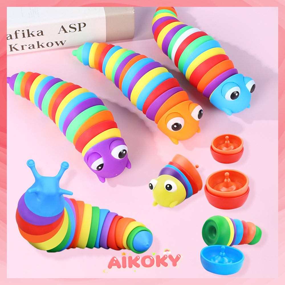 AIKOKY สควิสชี่ (พร้อมส่ง)ของเล่นหนอนบีบสวิง คลายเครียด สําหรับเด็ก ตุ๊กตาหนอน ของเล่นคลายเครียด คลายเครียด หนอนของเล่น