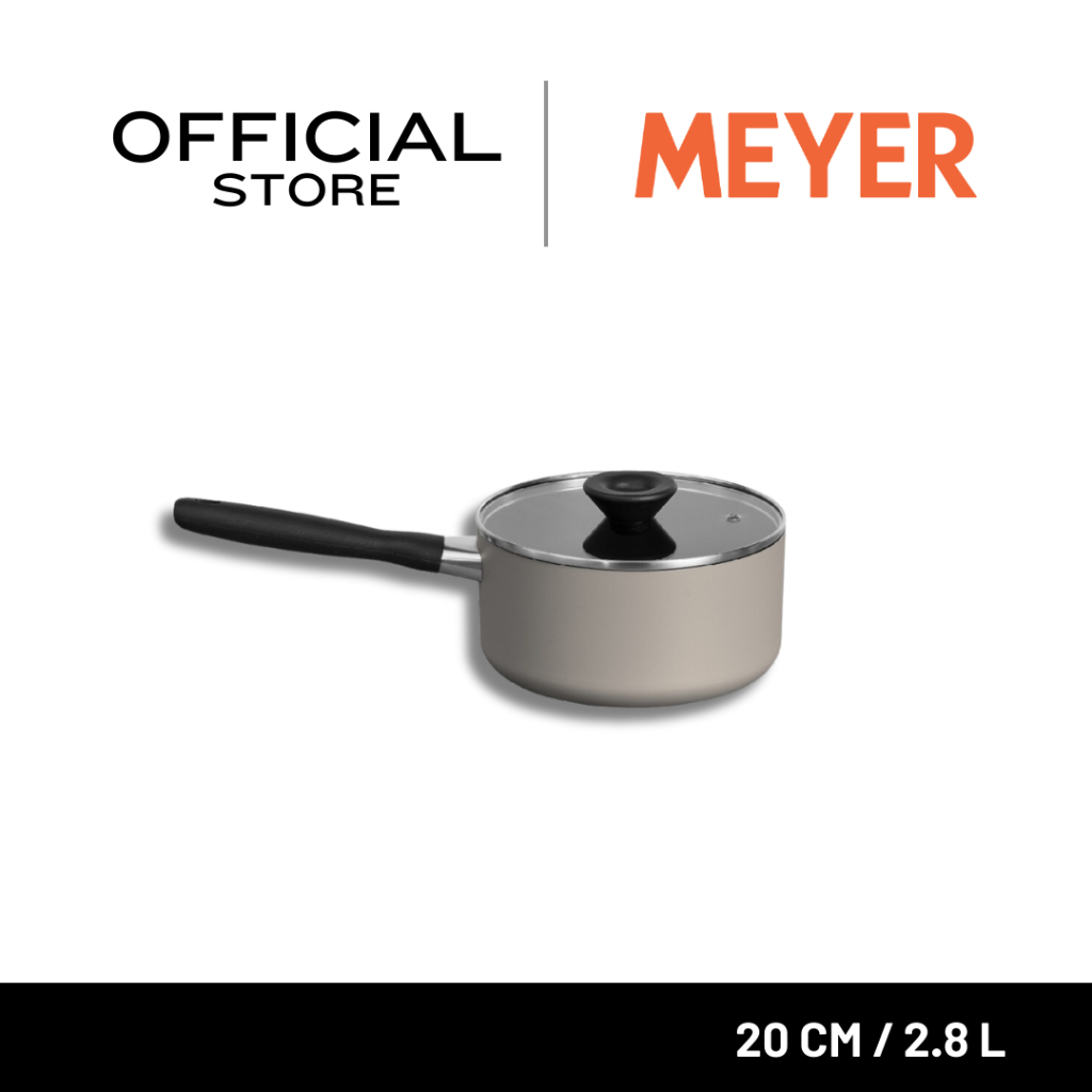 MEYER Bauhaus หม้อมีด้ามจับ ขนาด 20 ซม./2.8 ลิตร พร้อมฝา Saucepan (13764-TE12)