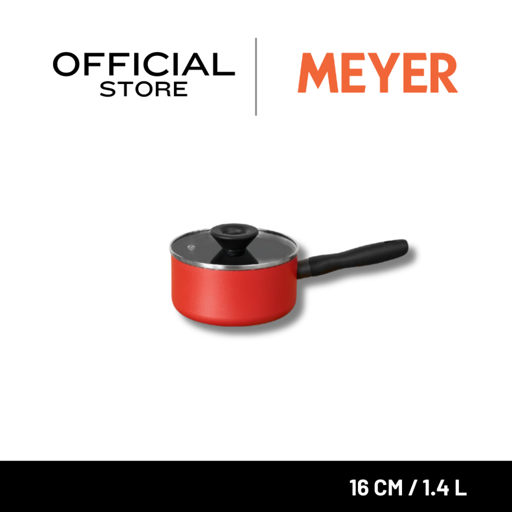 MEYER Bauhaus Induction หม้อมีด้ามจับ ขนาด 16 ซม./1.4 ลิตร พร้อมฝา Saucepan (13382-TE12)