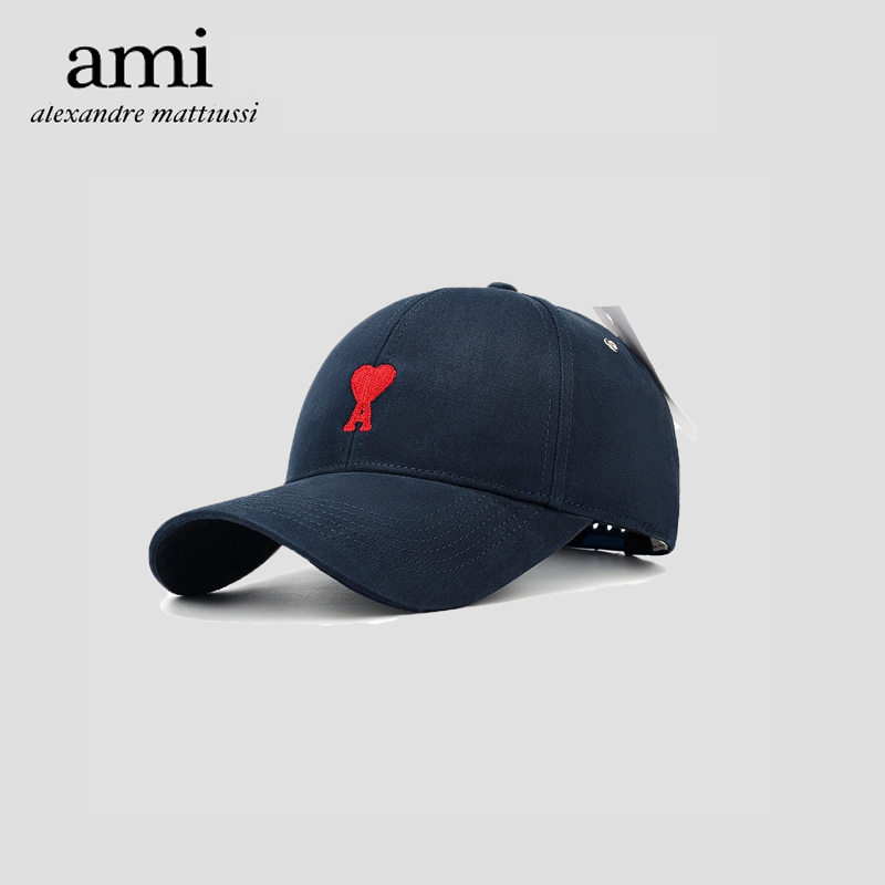 『 AMI Paris 』🇰🇷 หมวก Ami Paris หมวกเบสบอลปักลายหัวใจ สไตล์ยูนิเซ็กซ์ หมวกกันแดด