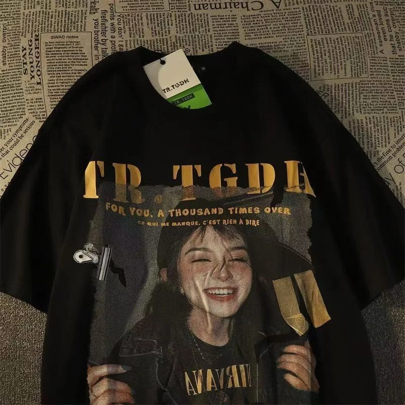 (จัดส่งตลอด 24 ชั่วโมง) FACAI เสื้อยืดฤดูร้อนสไตล์อินสไตล์เกาหลี เสื้อยืดแฟชั่น สวมใส่สบาย พิมพ์ลายดิจิตอล ผู้หญิง