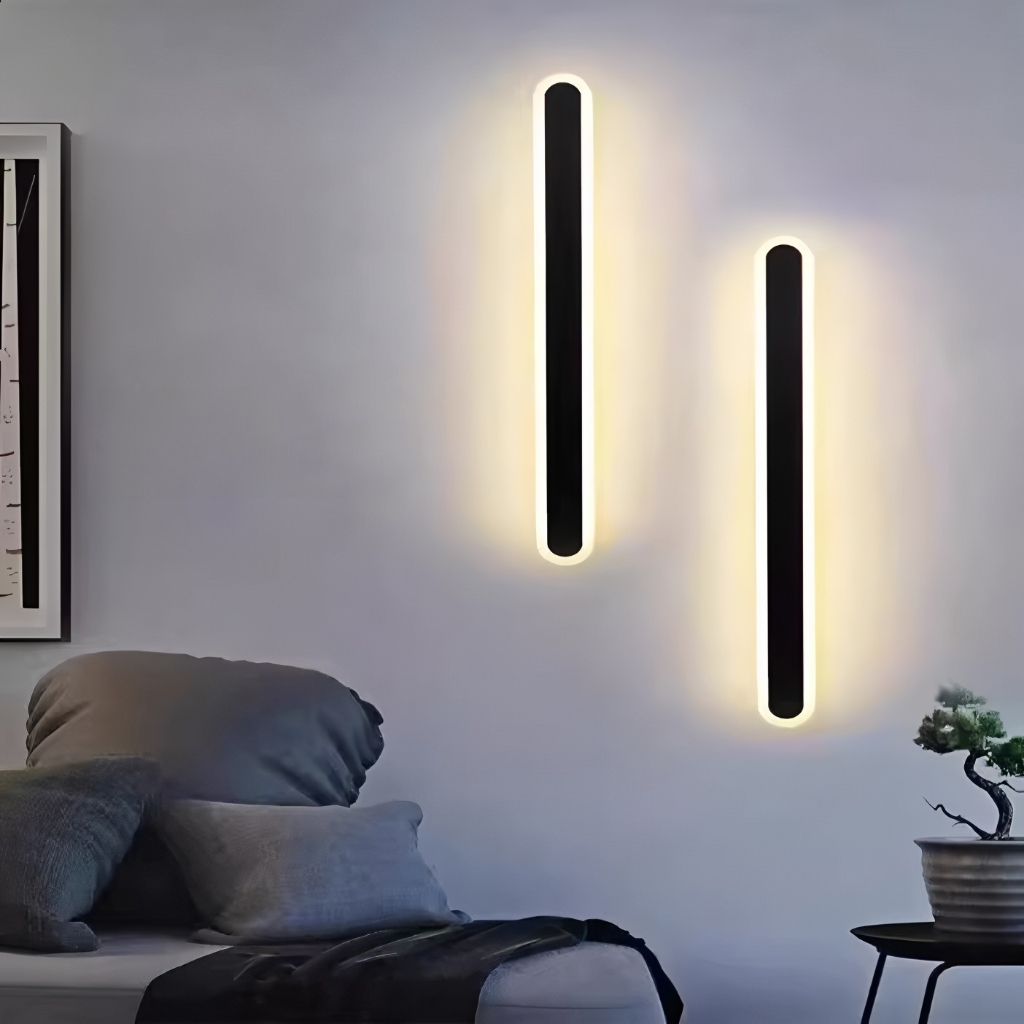 โคมไฟติดผนัง LED ยาวสำหรับห้องนั่งเล่นและห้องนอน ดีไซน์โมเดิร์นมินิมอล โคมไฟติดผนังทางเดินสุดสร้างสรรค์ - รูปที่ 6