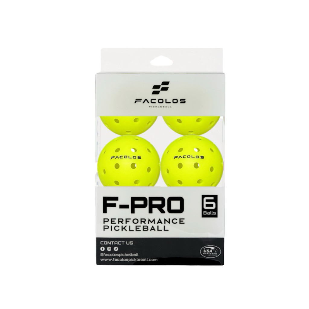 ลูกพิคเคิลบอล FACOLOS  F-Pro (แพ็ค 6ลูก) | ลูกบอลสำหรับกีฬา Pickleball มาตร byฐาน USA Pickleball พร้อมส่งจากไทย🇹🇭