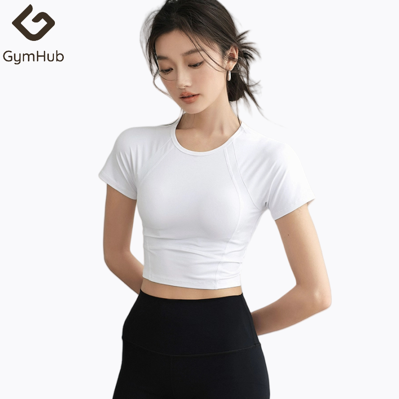 GymHub ชุดโยคะสำหรับผู้หญิงออกกำลังกาย เนื้อผ้าแห้งเร็ว ระบายอากาศได้ดี ทรงเข้ารูป พอดีตัว
