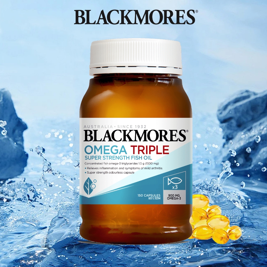 Blackmores Omega Triple Fish Oil Concentrate เม็ด 3x สูตรเข้มข้น 150