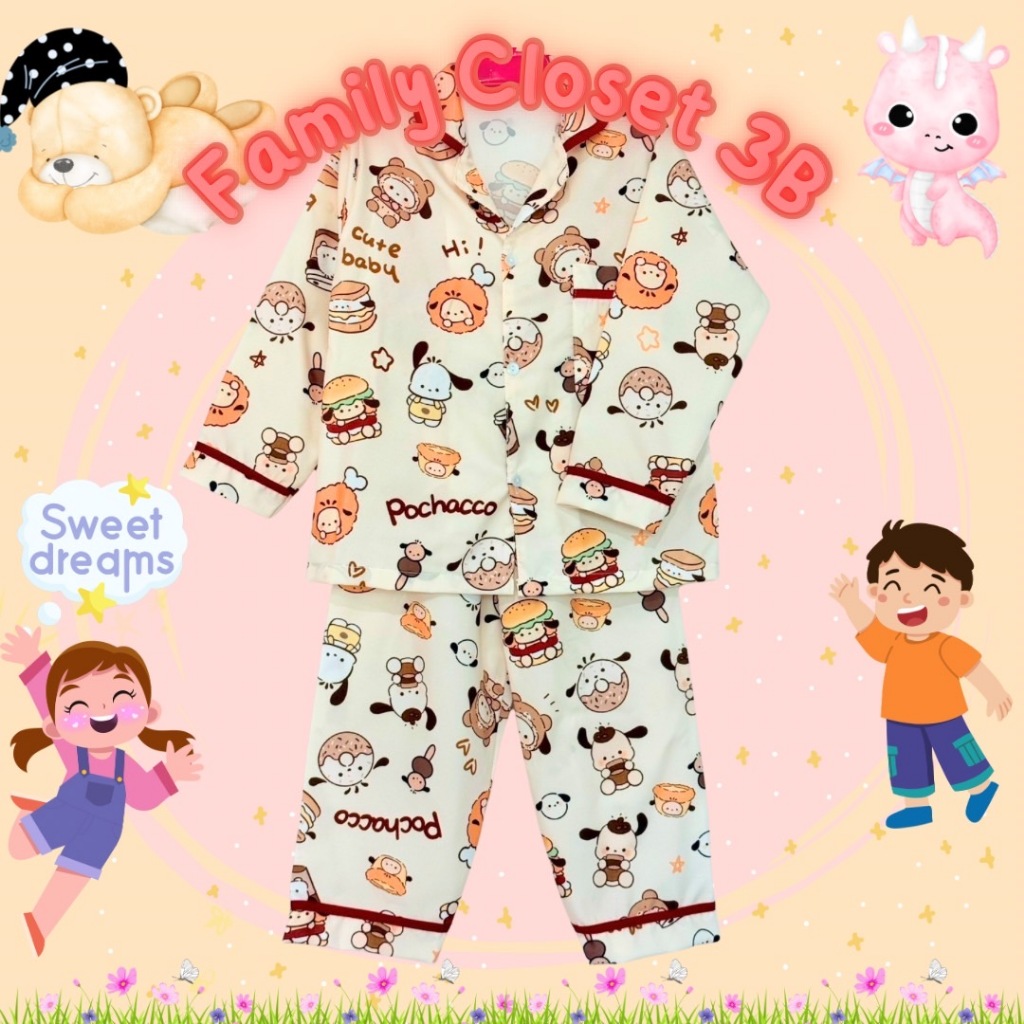 (20) ชุดนอนเด็กผู้ชาย ชุดนอนเด็กผู้หญิง ชุดนอนเด็กแขนยาวขายาว ลายเด็กชายเด็กหญิง ชุดนอนเด็ก ผ้าไหมอิตาลี ชุดนอนใส่สบาย - รูปที่ 6