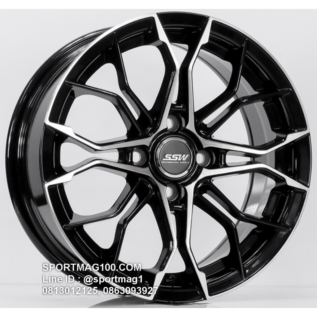 ล้อแม็กซ์ SSW S390 ขอบ15นิ้ว 4รู100 สีดำหน้าเงา กว้าง6.5นิ้ว Offset35 [22300]
