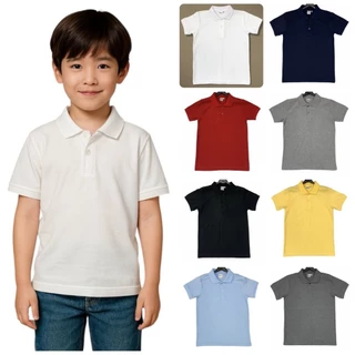 เสื้อโปโล แขนสั้น เด็กชาย-เด็กหญิง ผ้าจูติ 9 สี อายุ 1-11 ขวบ Polo Shirt for Kids unisex