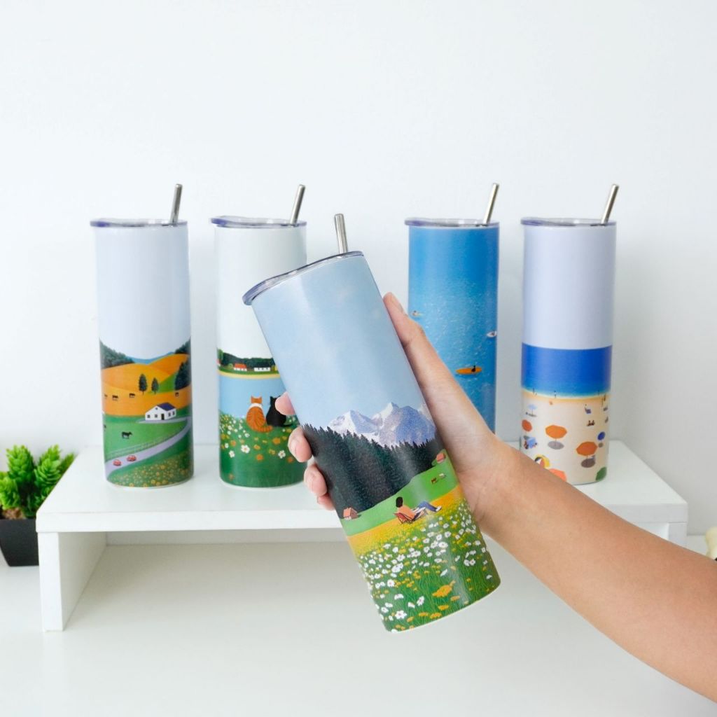 กระบอกน้ำเก็บความเย็น Skinny Tumbler พิมพ์ลาย Vacation Collection ราคา ถูกที่สุด ดีลบีเคเค แกลเลอรีภาพที่ 3