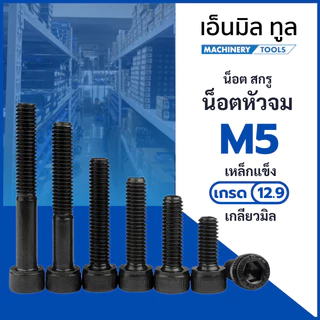 น็อต สกรู น็อตหัวจม M5 เกลียวมิล - Hex Socket Head Cap Machine Screw 12.9 Grade