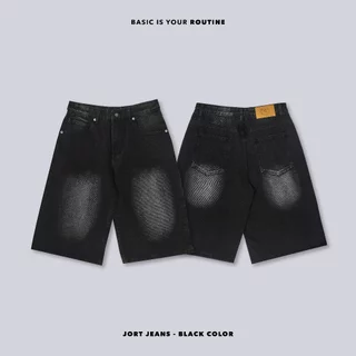 Highschool Basic Collection : Routine Baggy Jorts กางเกงยีนส์ขาสั้นไฮสคูลสีเฟด - BTB35098
