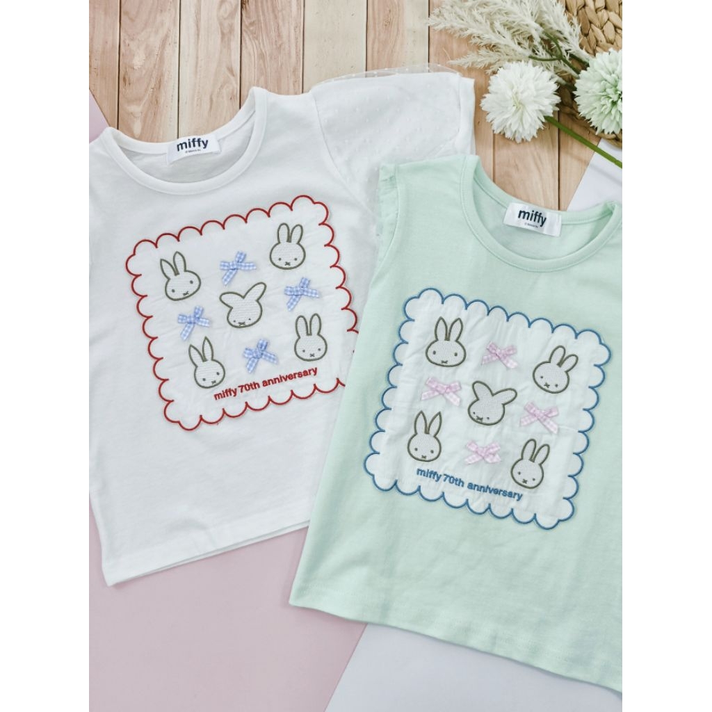 🎈พร้อมส่ง Miffy เสื้อยืด งานปัก แขนเสื้อมีผ้าโปร่ง เพิ่มความน่ารักให้กับเสื้อ