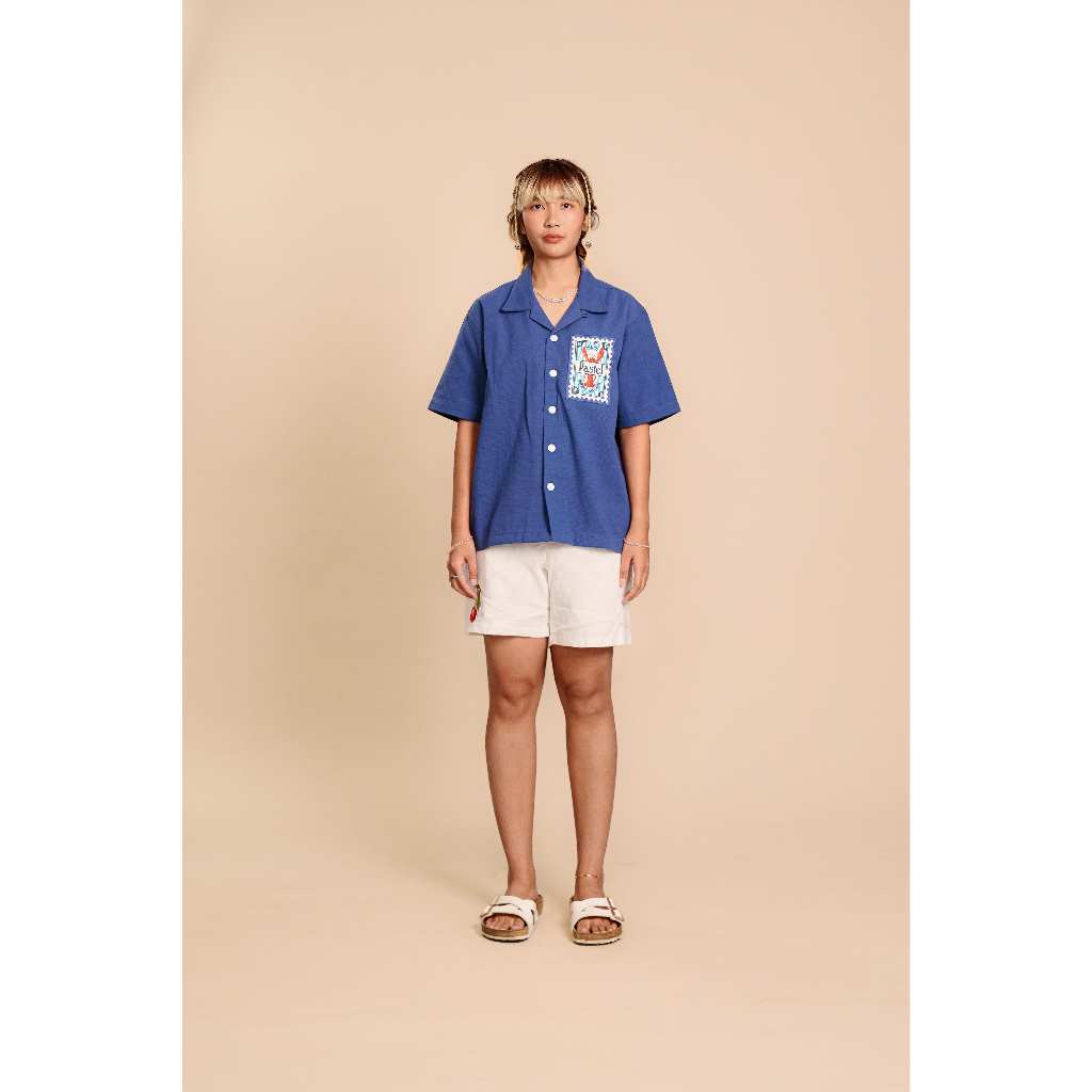 PASTEL CREATIVE WEAR |  SUNKISSED BEACH CLUB LOBSTER CABANA SHIRT BLUE - L | เสื้อเชิ้ต