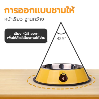 Petus ชามสแตนเลสสัตว์เลี้ยง ชามใส่อาหารสุนัข แมว ชามสัตว์เลี้ยง ขอบยางกันลื่น Stainless Steel Bowl