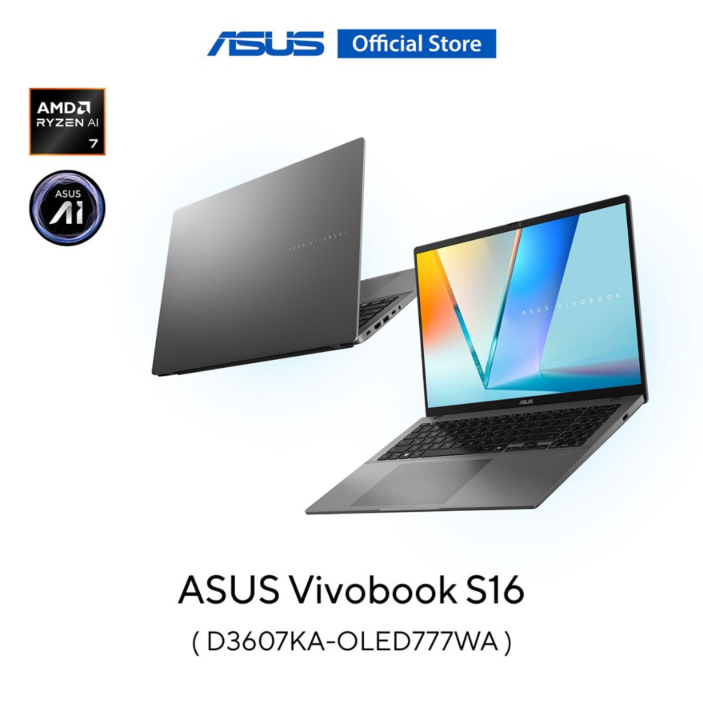 ASUS Vivobook S16 (D3607KA-OLED777WA) 16" FHD (1920x1200) OLED, AMD AI-7-350, 32GB, 1TB SSD, W11 & M