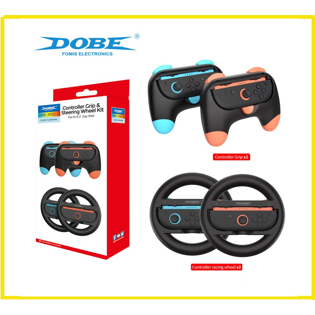 Switch2  อุปกรณ์เสริมจอยเกม ชุด 4in1 NS-5110  พวงมาลัยเรซซิ่ง+GRIPด้ามซ้ายและขวา บเรียบง่าย