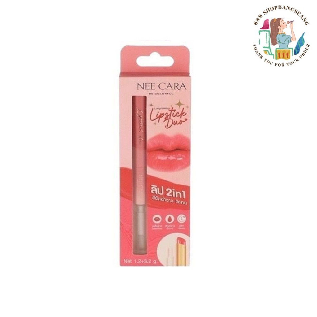 ลิปสติก นีคาร่า Nee Cara 2in1 Longlasting Lipstick Duo N346