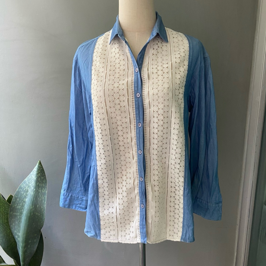 USED Itokin Boutique denim shirt size 40 สวย สภาพดี