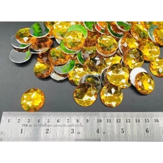 พลอยเรซิ่น ทรงกลม ฐานเรียบ ขนาด25mm/30mm/35mm ใช้ในงานศิลปะตกแต่ง diy