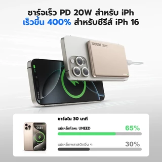 [QI2+CCC]UNEED Powerbank พาวเวอร์แบงไร้สาย เล็กที่สุด แบตสํารอง 12000/6000mAh Magnetic พาวเวอร์แบงค์