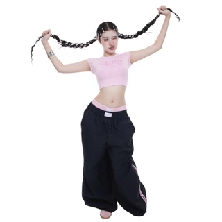 FlexTee เสื้อครอป สกีนเพชรแนบตัว ลามะ ทรงสวยผ้านุ่มมาก