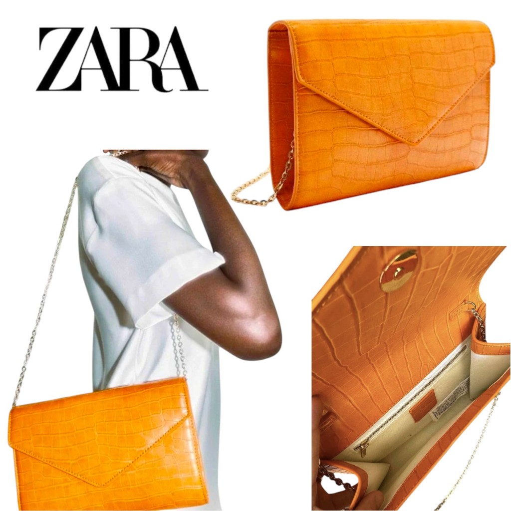 ZA001 กระเป๋าคลัทช์ลายหนัง ZARA