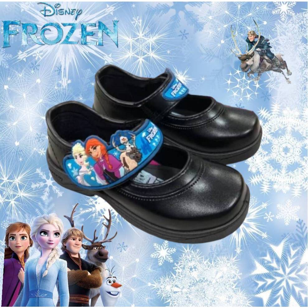 CHAPPY รองเท้านักเรียนหญิง รองเท้าหนัง ดำ Frozen รุ่น CF-226