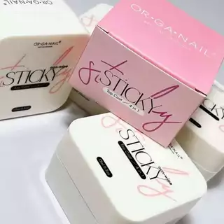 Organail sticky top coat 4in1-*แพคเกตใหม่** ออร์กาเนล สติ๊กกี้ ท็อปโค้ท 4in1 กระปุกชมพู ทำเล็บ