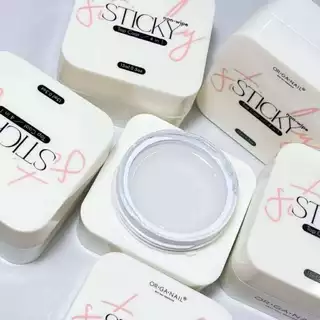 Organail sticky top coat 4in1-*แพคเกตใหม่** ออร์กาเนล สติ๊กกี้ ท็อปโค้ท 4in1 กระปุกชมพู ทำเล็บ