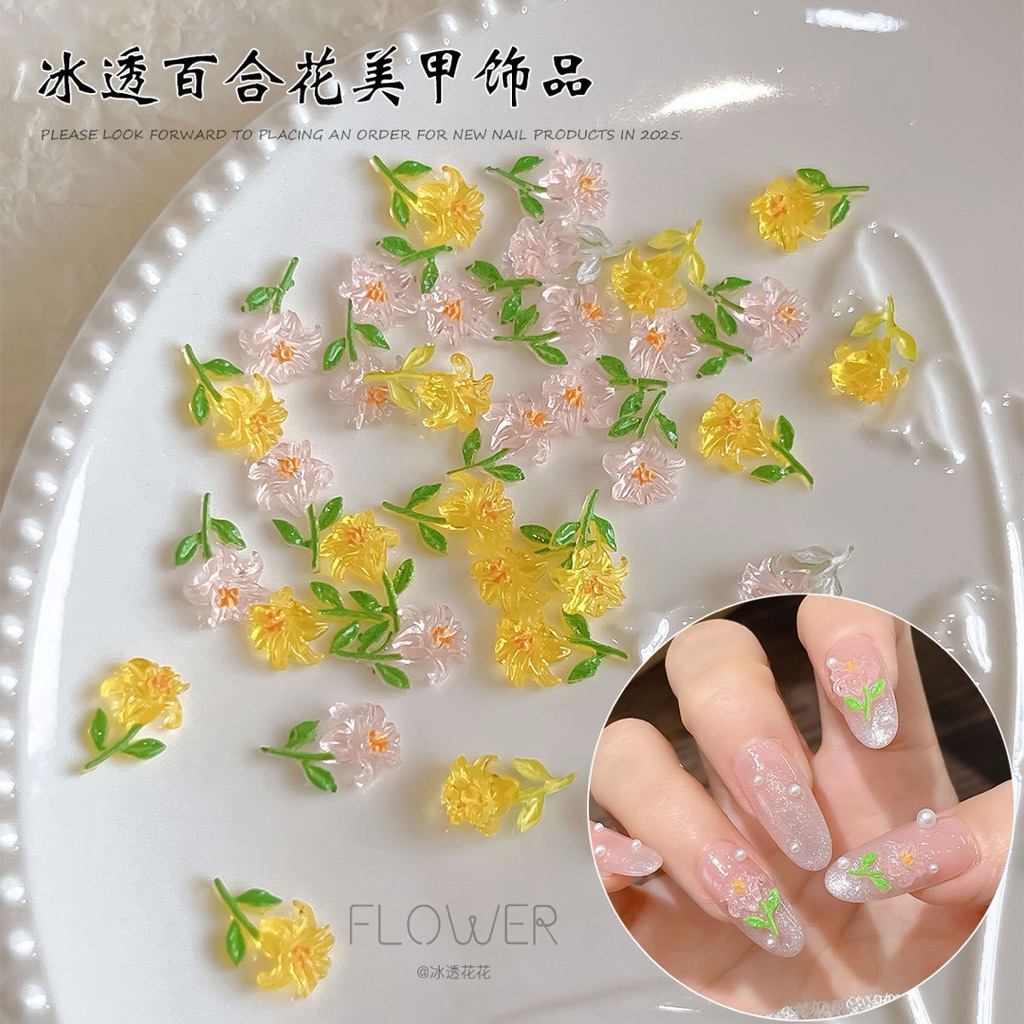 อะไหล่ติดเล็บดอกไม้ สวยใส 1ห่อ20ชิ้น มี3โทนสีให้เลือก ห่อละ 19 บาท สินค้าพร้อมส่งในไทย